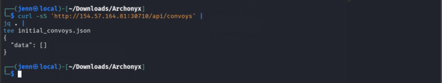 Empty convoy API response